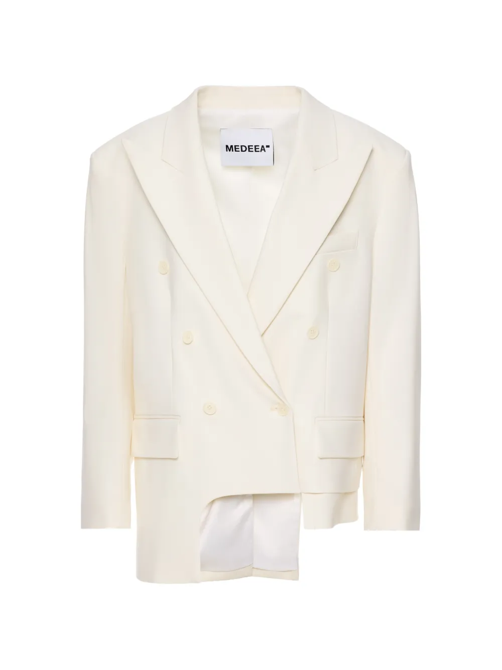 MEDEEA asymmetric double-breasted blazer - WHITE