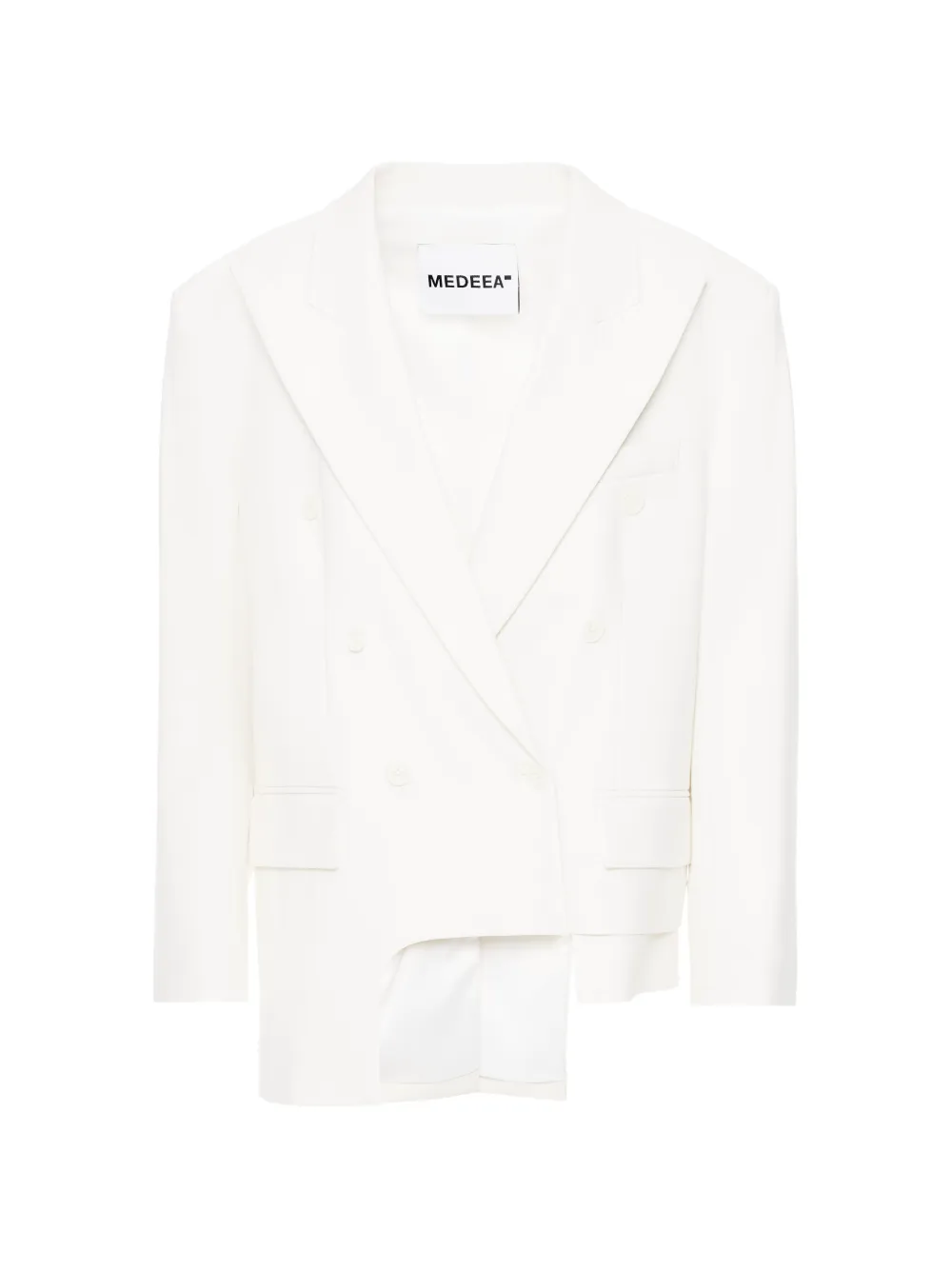 MEDEEA asymmetric double-breasted blazer - WHITE