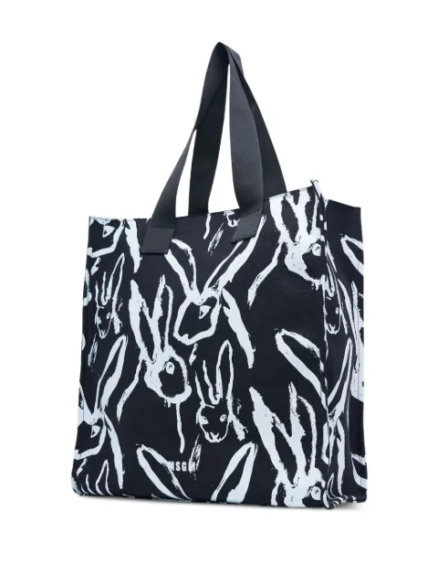 MSGM rabbit-print tote bag