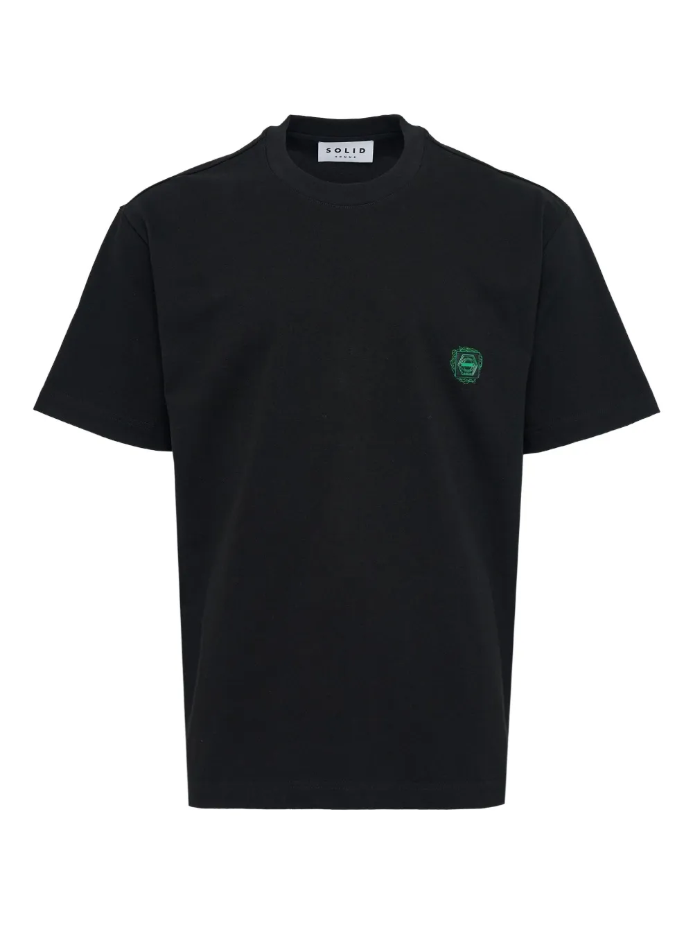 SOLID HOMME logo-embroidered T-shirt | Black | Image 1