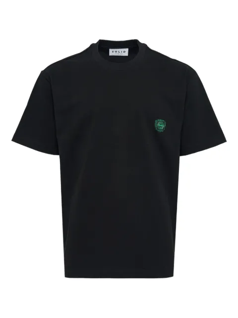 SOLID HOMME logo-embroidered T-shirt