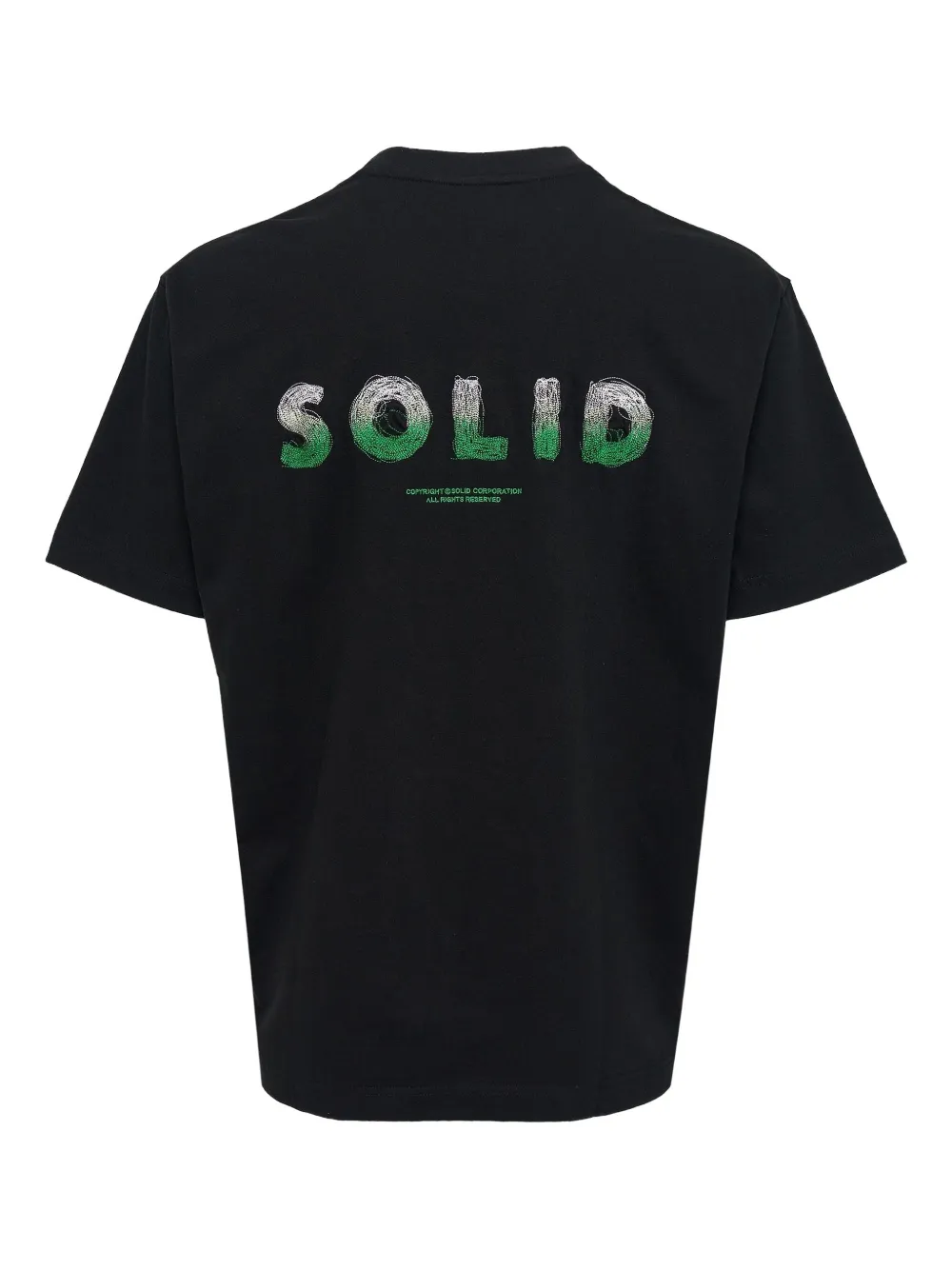 SOLID HOMME logo-embroidered T-shirt - Zwart
