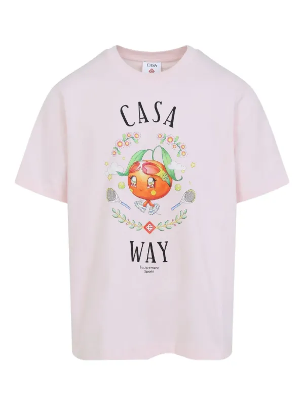 Casablanca Way Kawaii graphic-print T-shirt | Pink | FARFETCH AO display picture 1