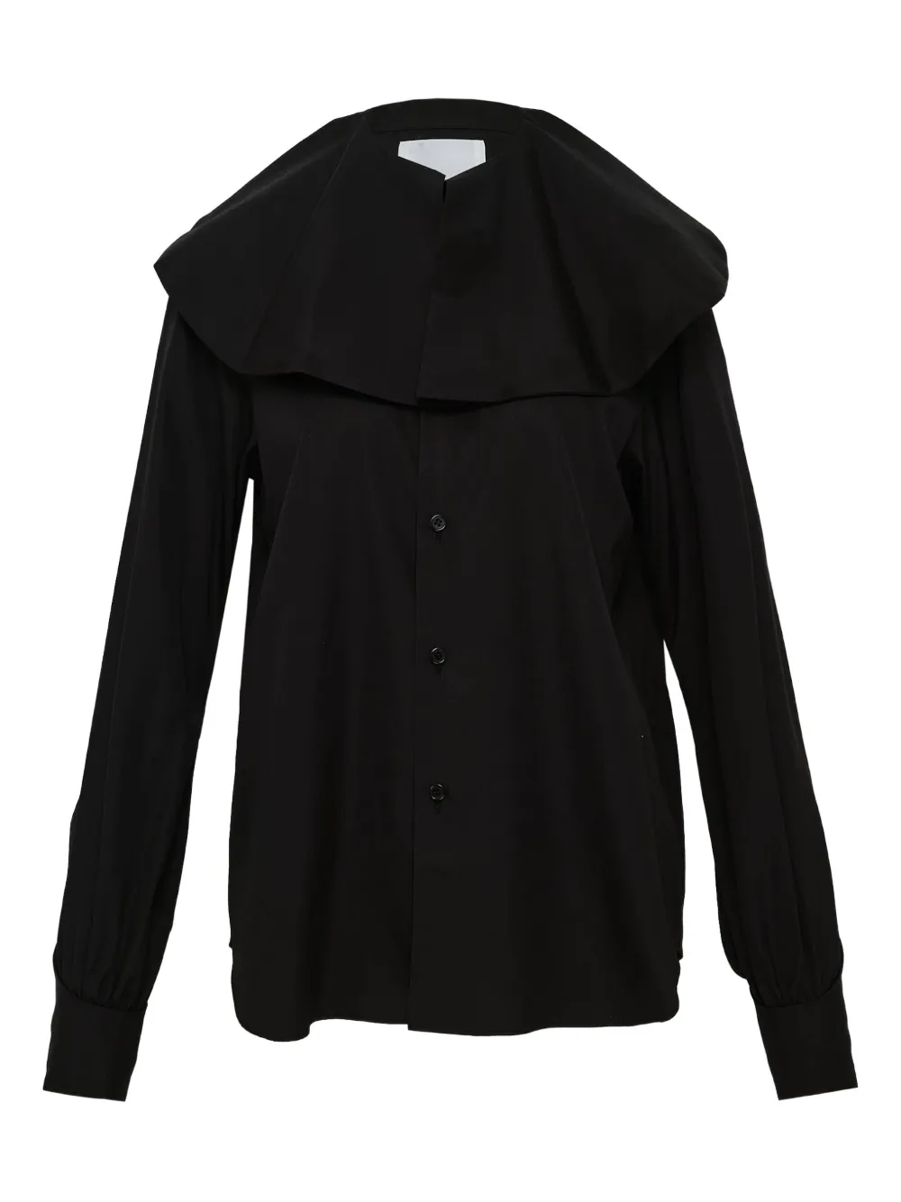 Noir Kei Ninomiya Wide-collar Cotton Shirt In Black