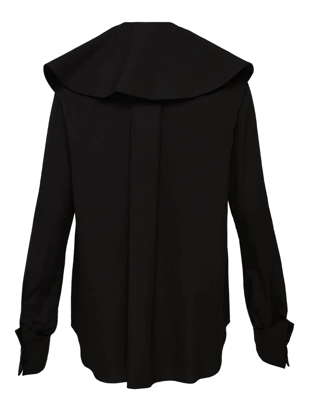 Noir Kei Ninomiya wide-collar cotton shirt - Zwart