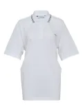 pushBUTTON wrap-design polo top - White