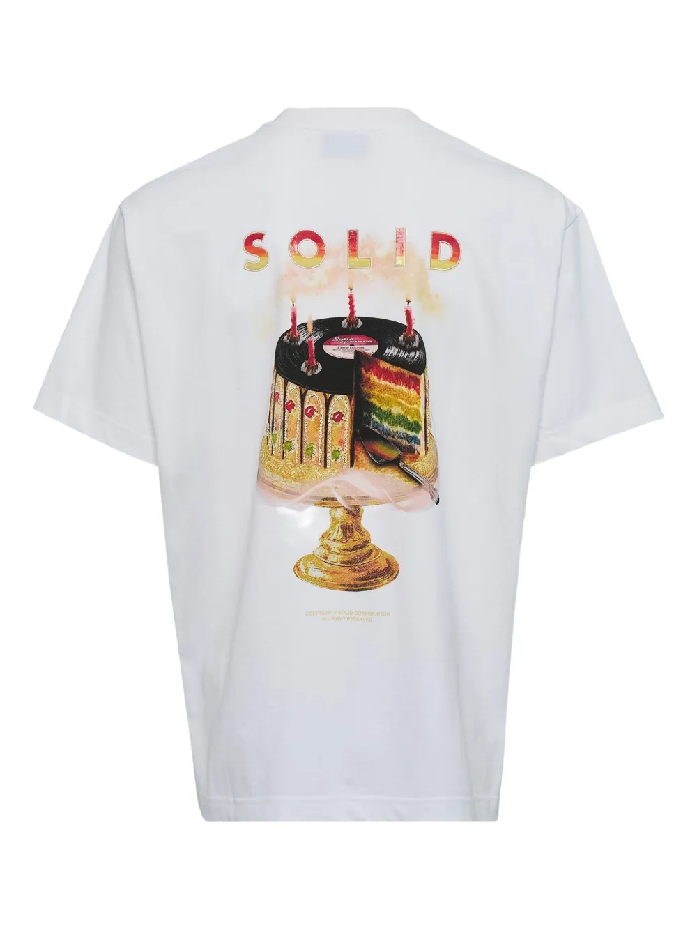 SOLID HOMME Rainbow Cake T-shirt - Wit