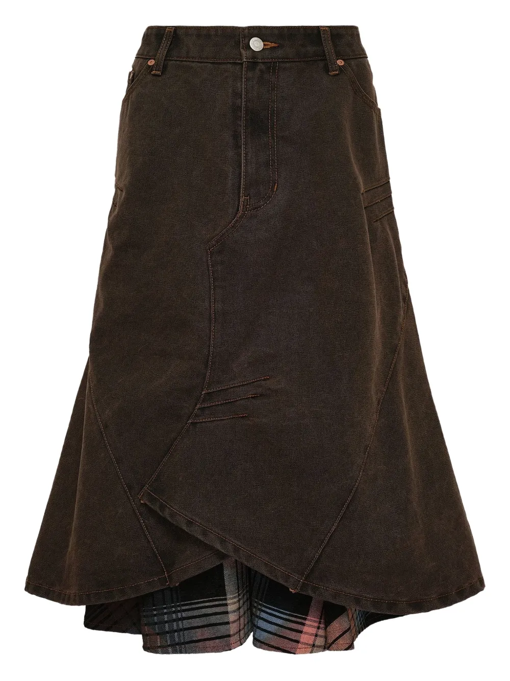 Andersson Bell layered flare midi skirt | Brown | Image 1