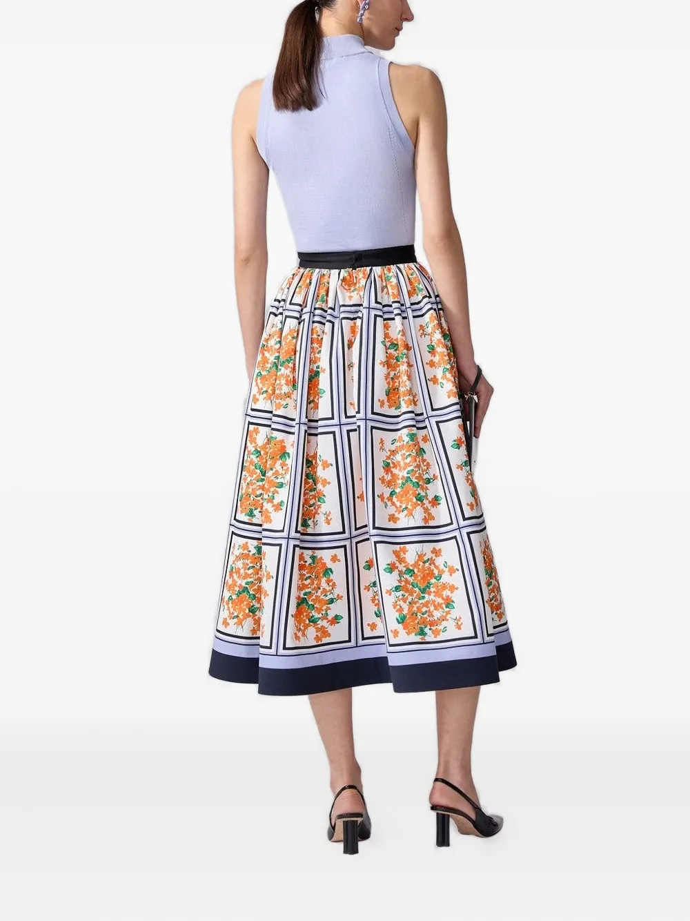 Carolina Herrera Midi-rok met bloemenprint - Wit