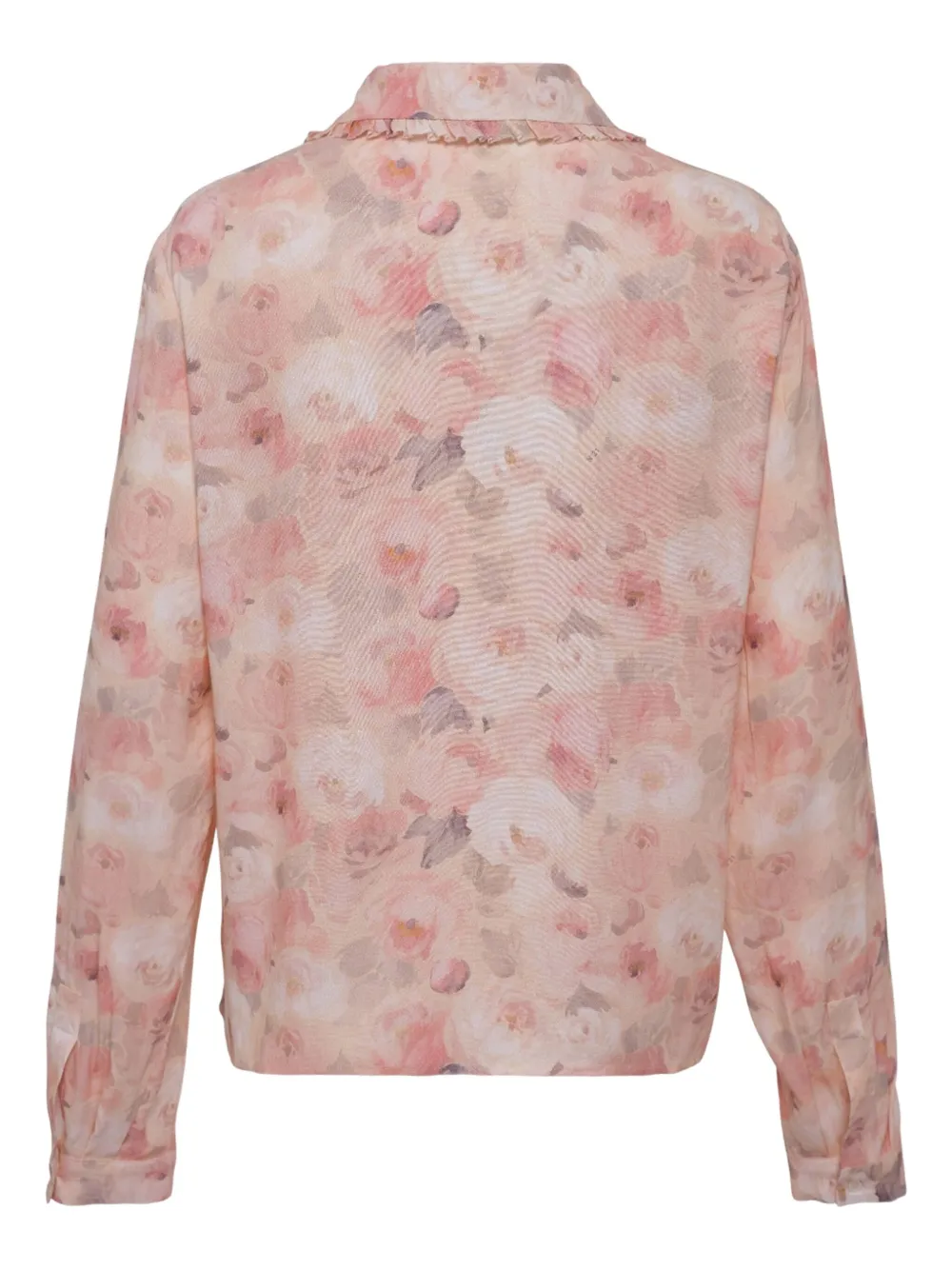 Nº21 Shirt met bloemenprint en ruches - Roze