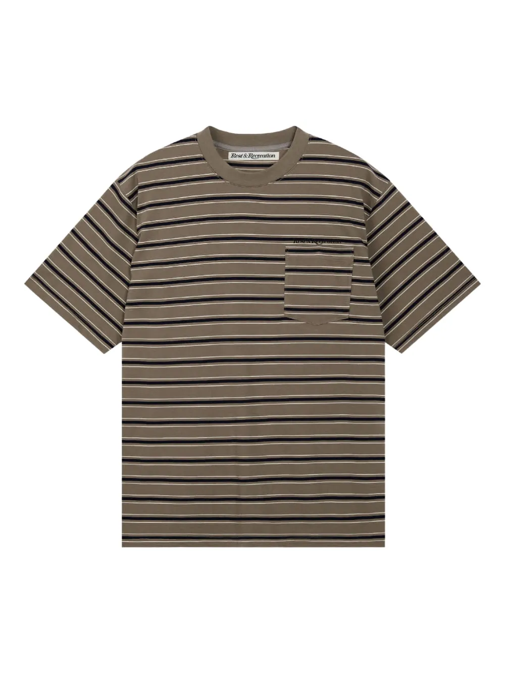 Rest&Recreation stripe pocket T-shirt | Brown | Image 1