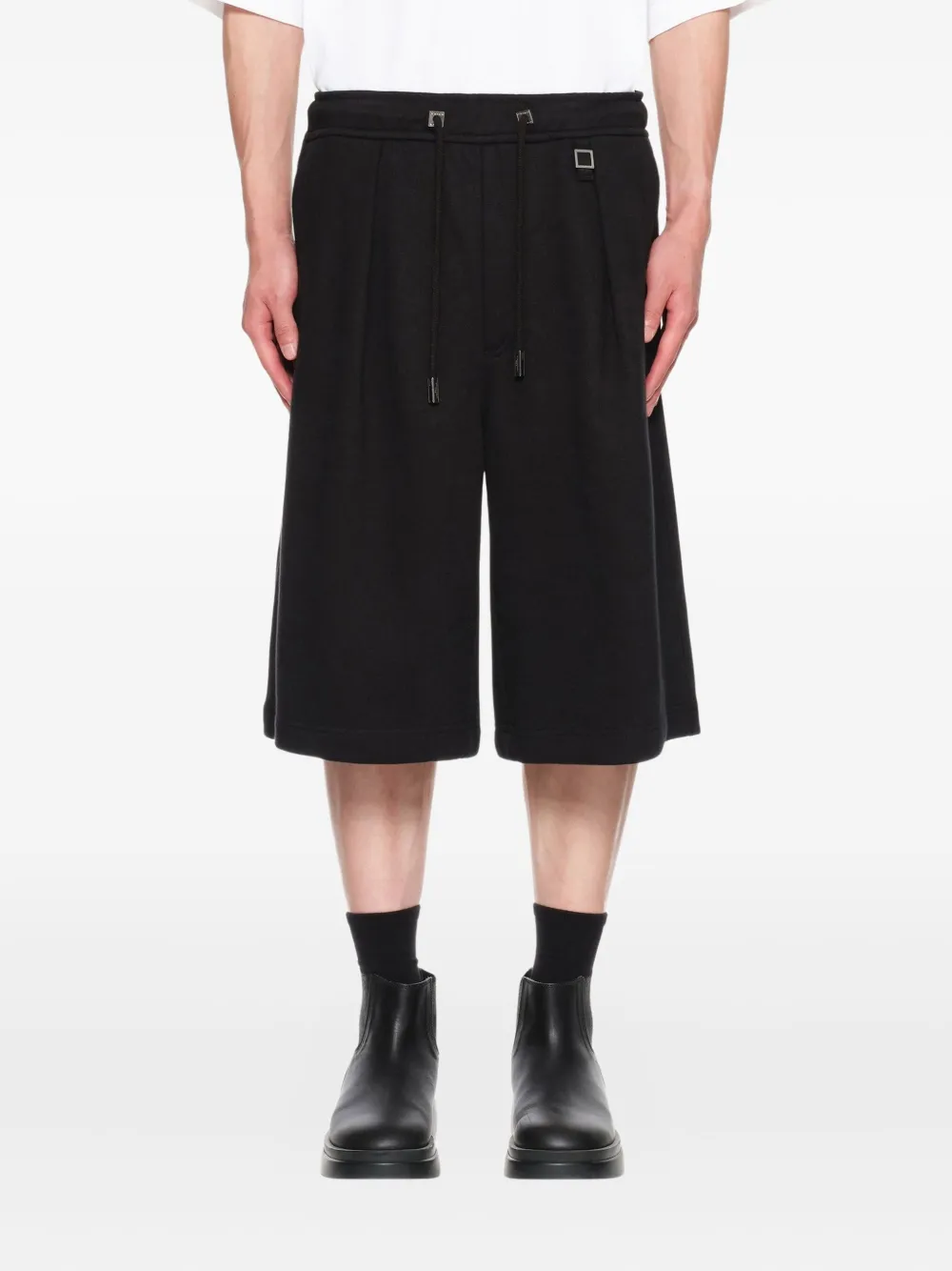 Wooyoungmi Elasticated-waist Pleated Shorts In Black
