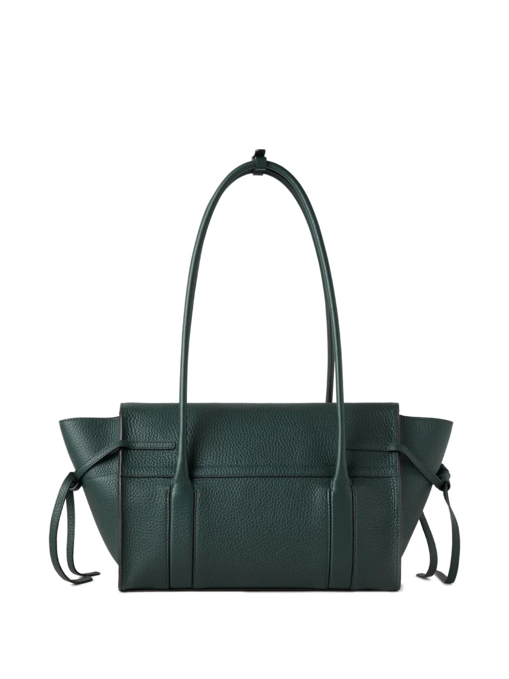 Mulberry Small Soft Bayswater Grain-leather Tie-detail Shoulder Bag In Green