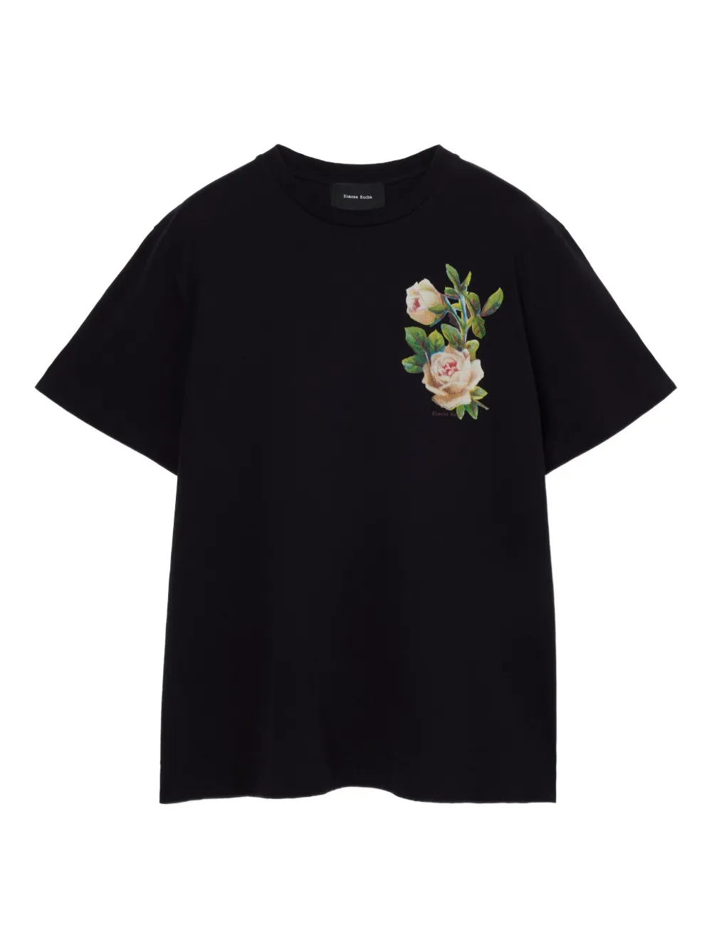 Simone Rocha rose-print T-shirt | Black | Image 1