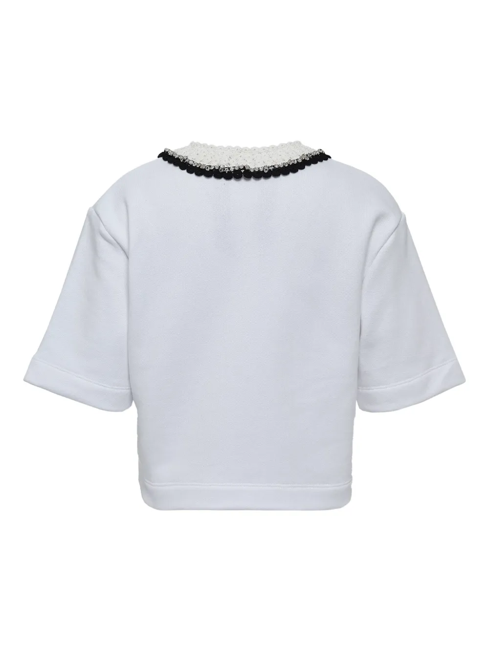 Nº21 Polotop met verfraaide kraag - Wit