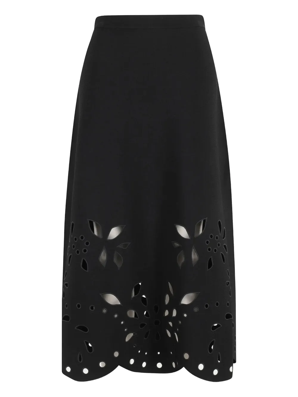 Ulla Johnson Grace laser-cut midi skirt - Zwart