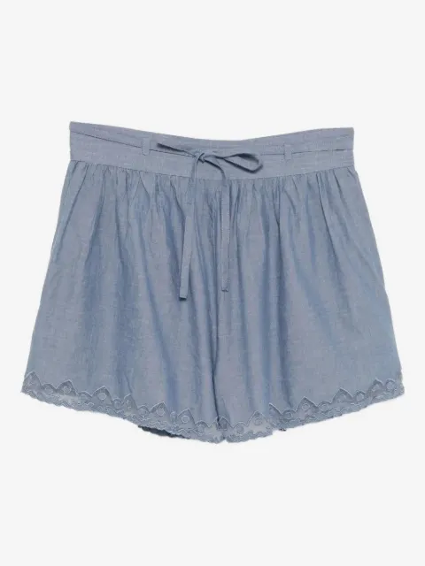 Ulla Johnson Geraffte Elowen Shorts mit Spitzenbesatz