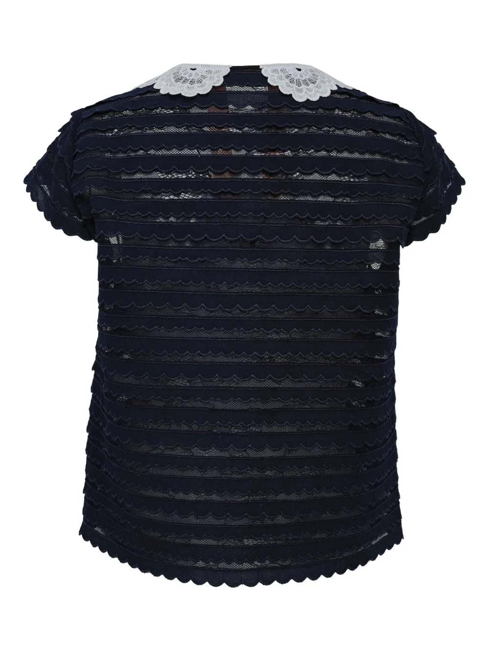 Nº21 Gewelfde top met kraag - Blauw