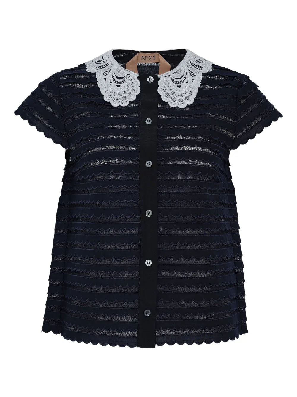Nº21 top festoneado con cuello peterpan | azul | Image 1