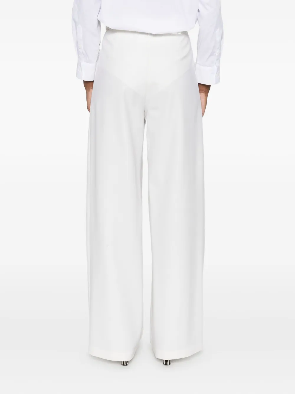 Medeea Loose-fit Straight-leg Trousers In White