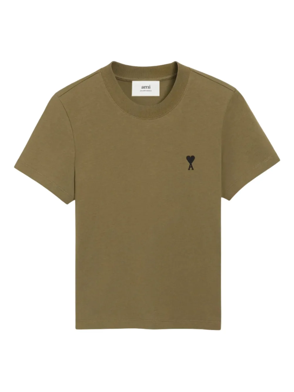 AMI Paris ADC heart-logo short-sleeve T-shirt | Brown | Image 1