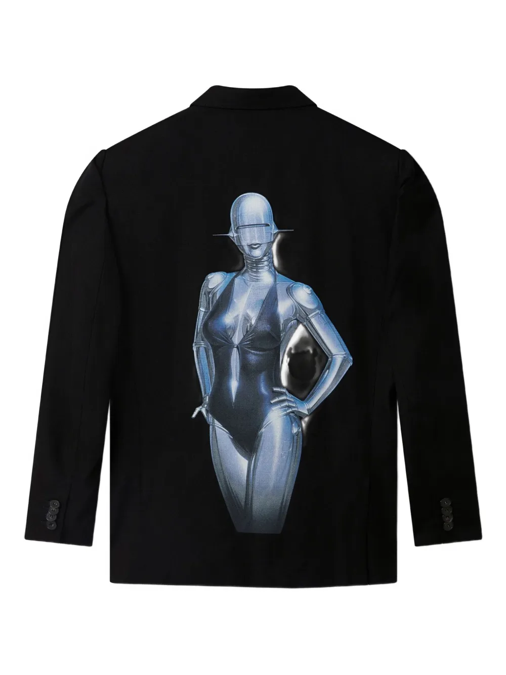 Stella Mccartney Robot-print Blazer In Black