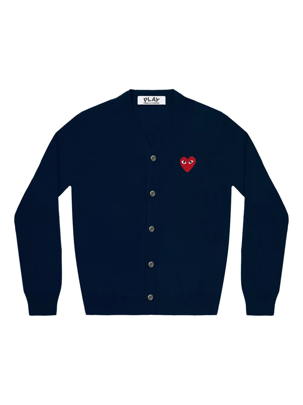 Comme Des Garçons Play heart-emblem V-neck cardigan | Blue | Image 1