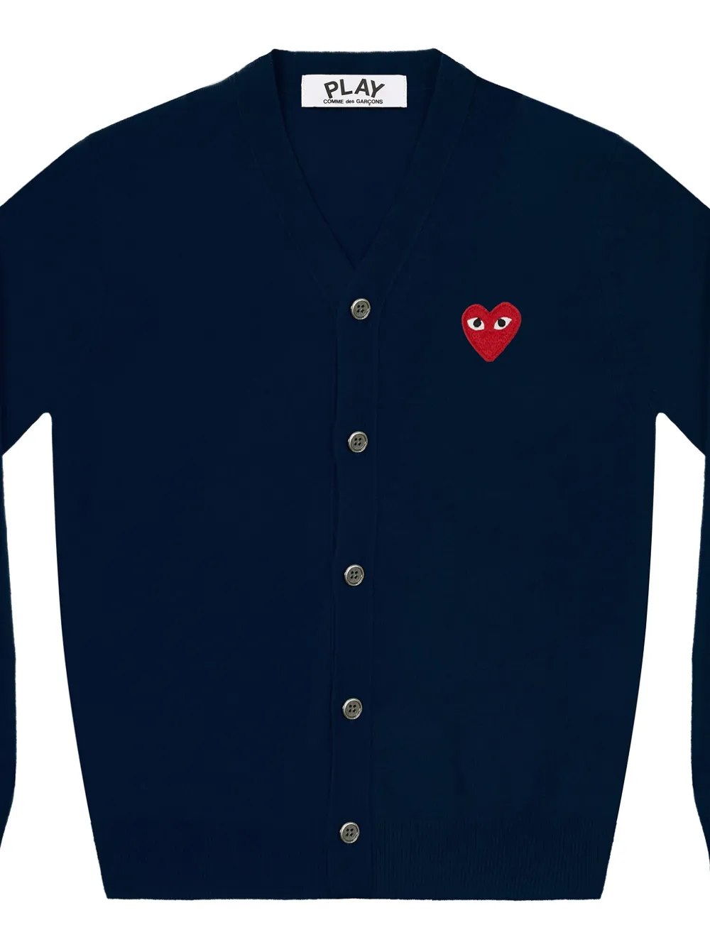 Comme Des Garçons Play heart-emblem V-neck cardigan | Cardigans | Image 2