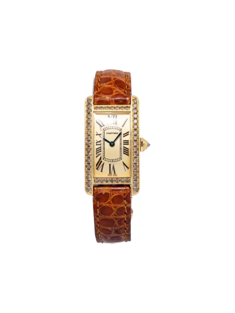 Cartier 18K yellow gold Tank Americaine diamond 19mm