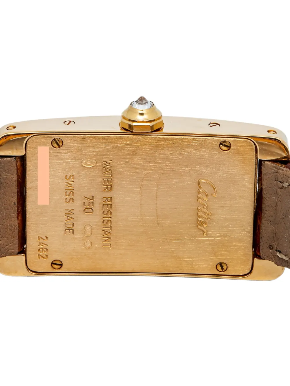 Pre-owned Cartier 18k Yellow Gold Tank Americaine Diamond 19mm In Neutral