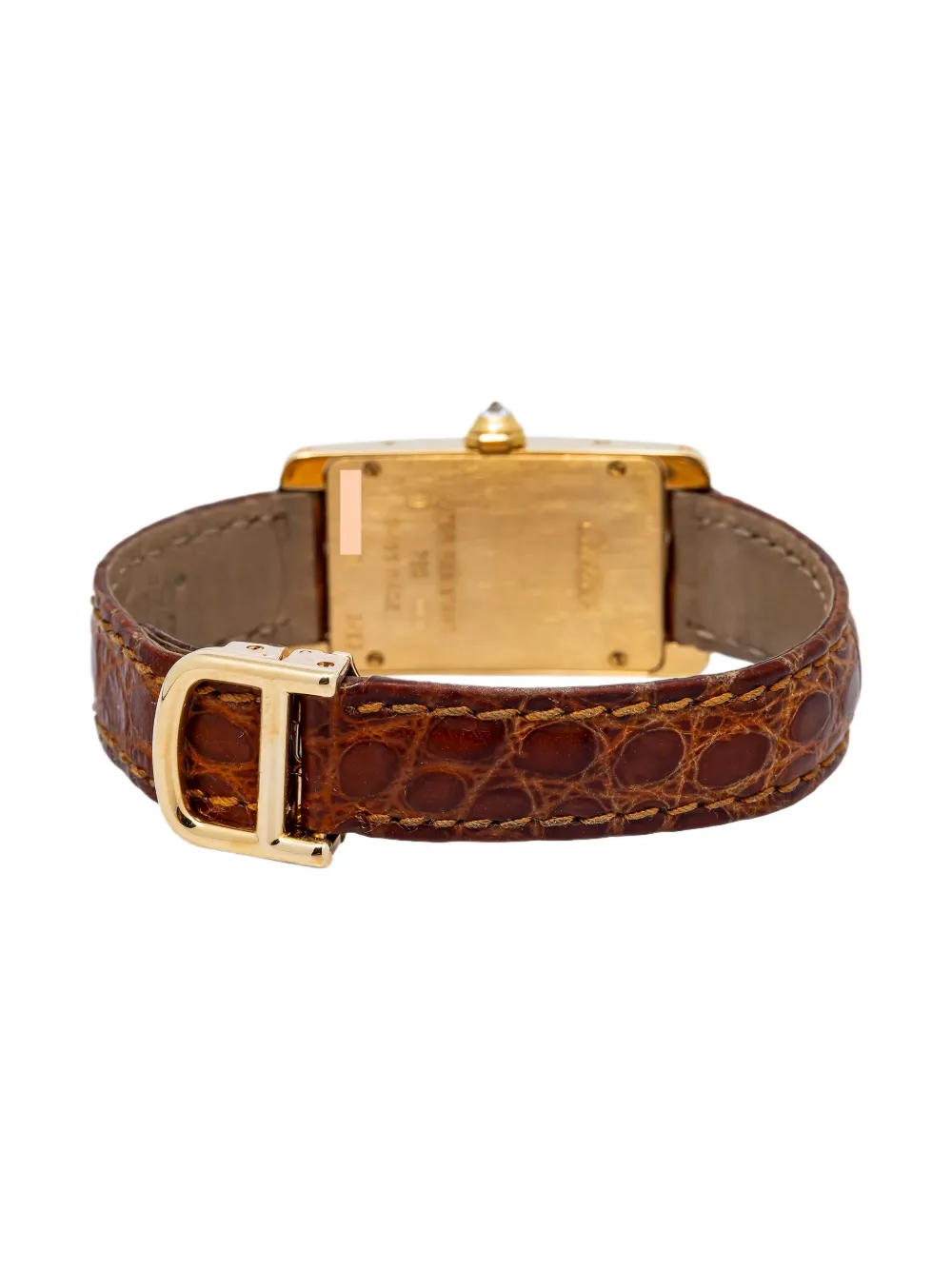 Pre-owned Cartier 18k Yellow Gold Tank Americaine Diamond 19mm In Neutral