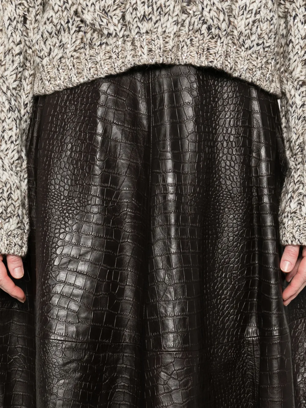 Rohe Leather A-line Skirt In Black