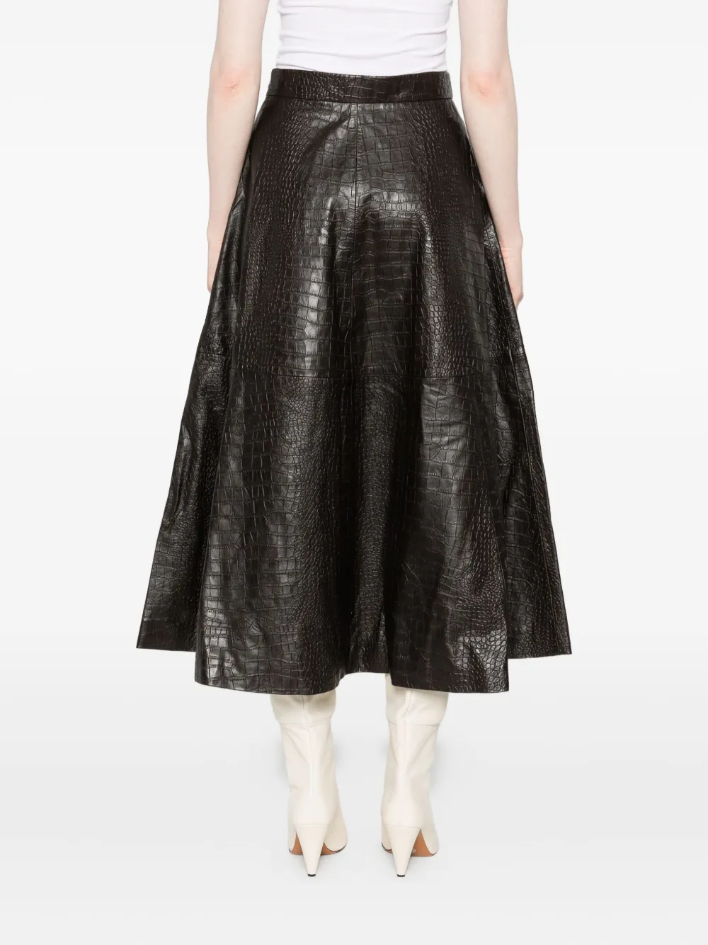 Rohe Leather A-line Skirt In Black