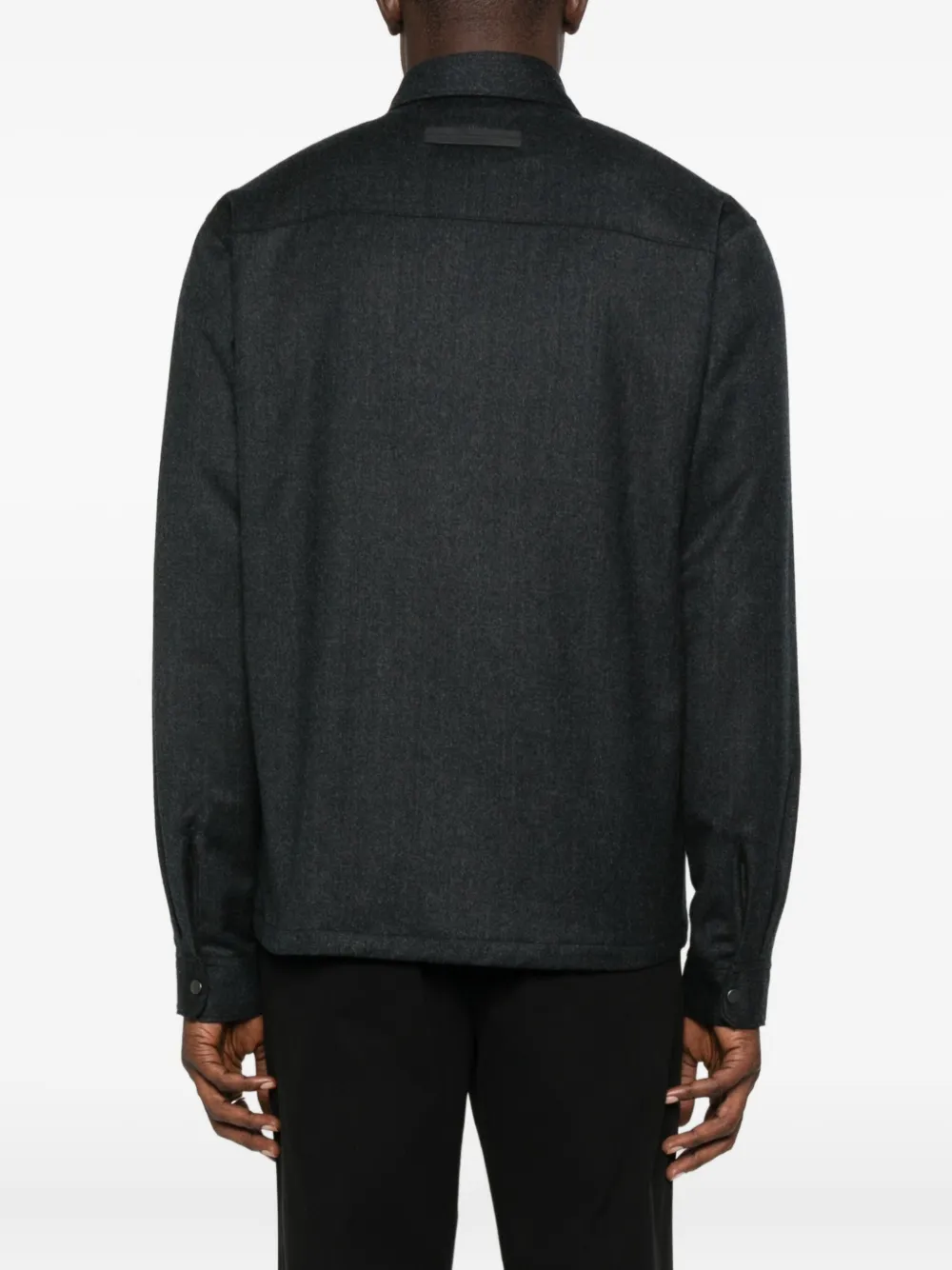 Zegna Buttoned Pocket Shirt In Gray