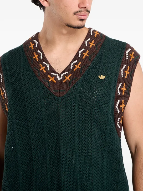 Adidas x CLOT Knit Vest By Edison Chen トップ | グリーン | FARFETCH JP