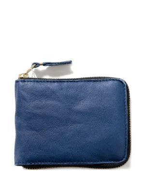Comme Des Garçons Wallet Washed Leather zip-up Wallet | Blue