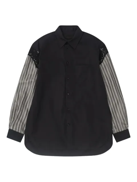 Simone Rocha camisa con paneles de encaje y motivo de rayas