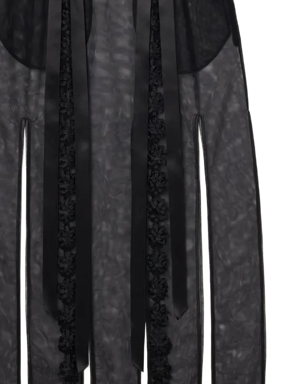 Simone Rocha ribbon-embellished slit midi skirt | Asymmetric & Draped Skirts | Image 2