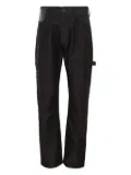Junya Watanabe MAN leather-patch cotton trousers - Black
