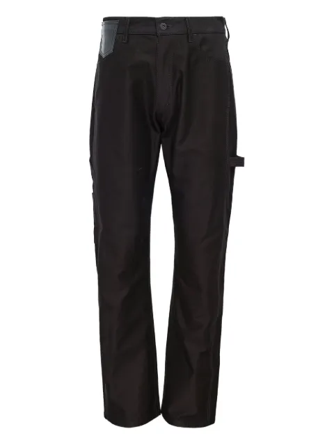 Junya Watanabe leather-patch cotton trousers