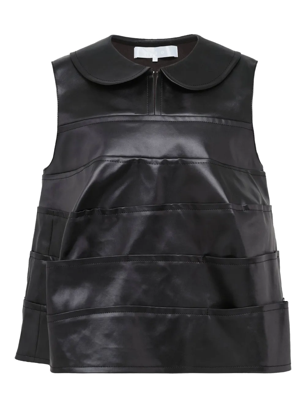 Comme des Garçons TAO faux-leather layered tank top | Black | Image 1