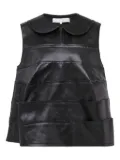 Comme des Garçons TAO faux-leather layered tank top - Black