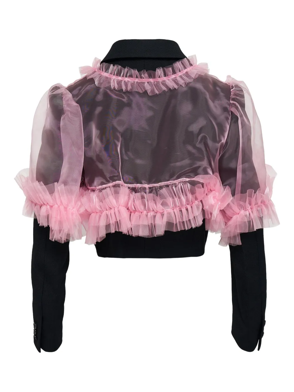 Noir Kei Ninomiya tulle-trim cropped jacket | Cropped Jackets | Image 2