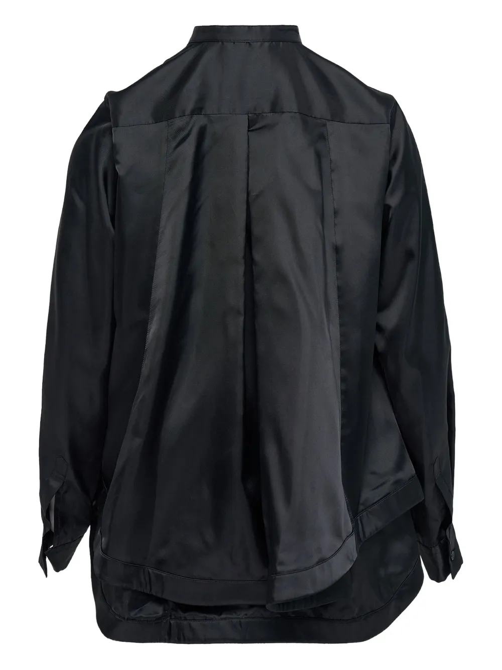 Noir Kei Ninomiya ruffled-layer twill shirt - Zwart