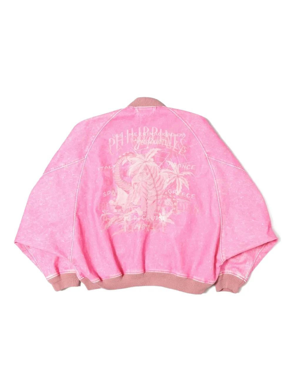 Doublet Flocked Bomber Jacket In Pink