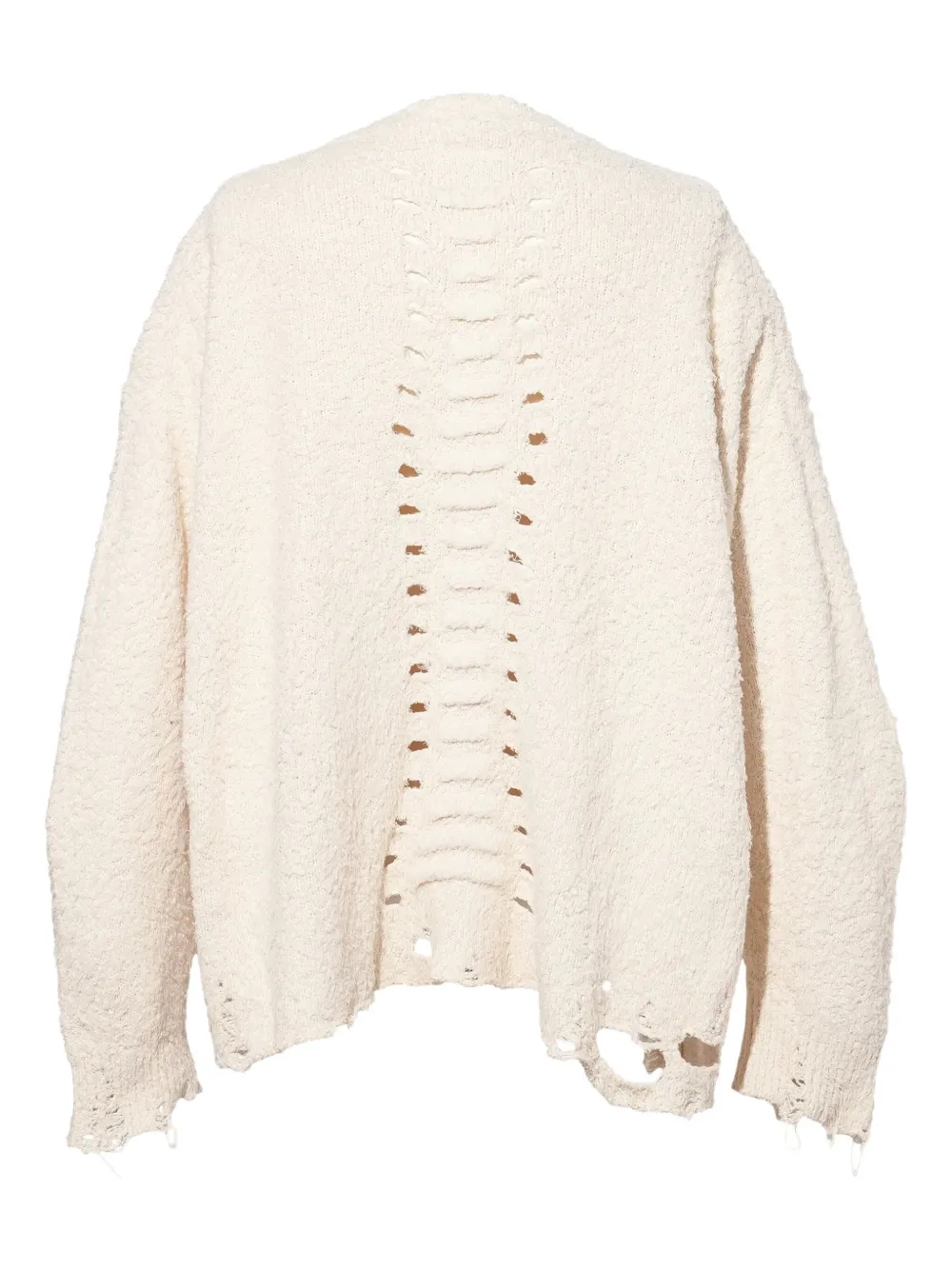 Doublet Distressed Button Cardigan In Neutral