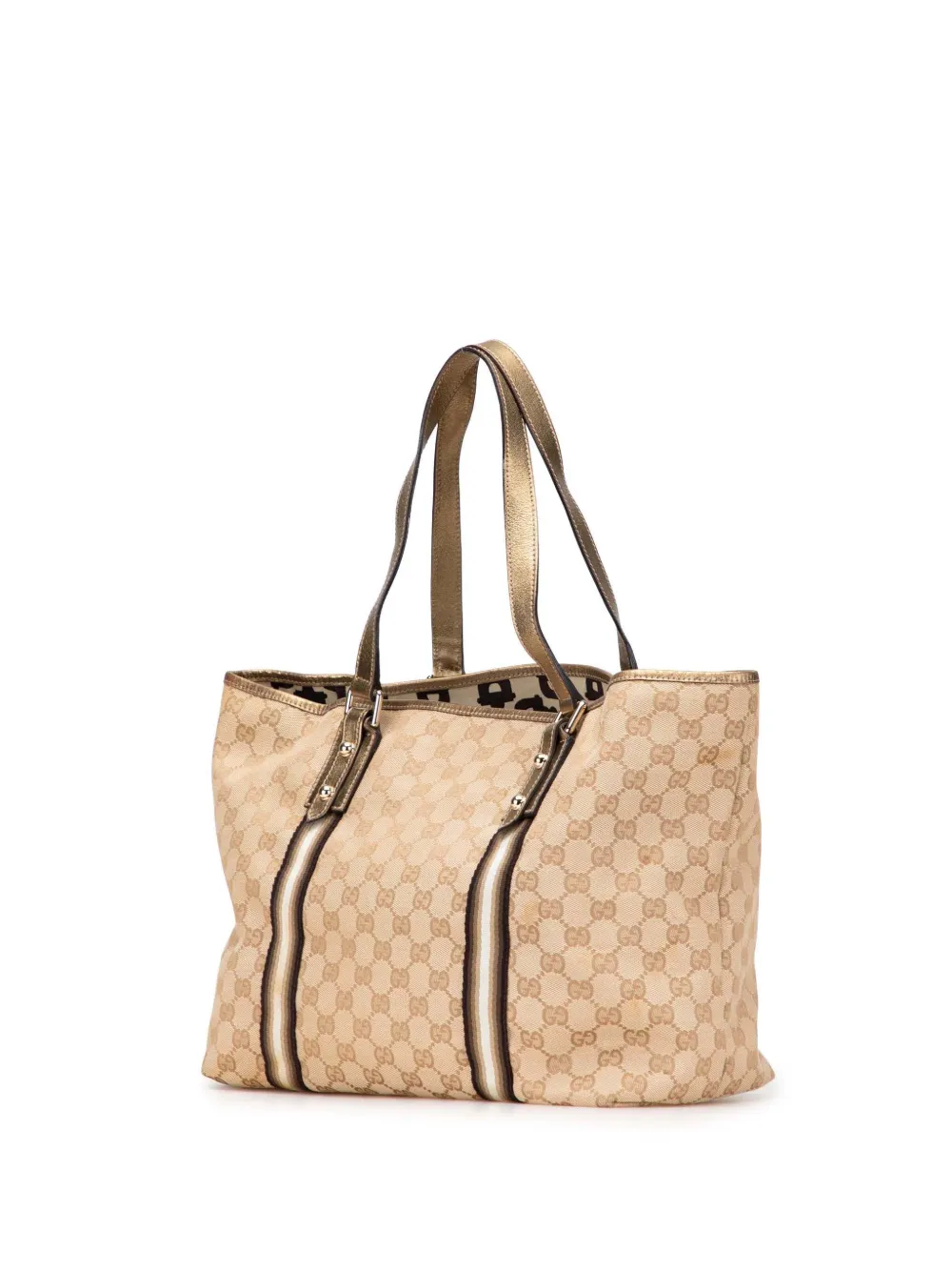 Pre-owned Gucci 2000-2015 Gg Canvas Jolicoeur Tote Bag In Brown