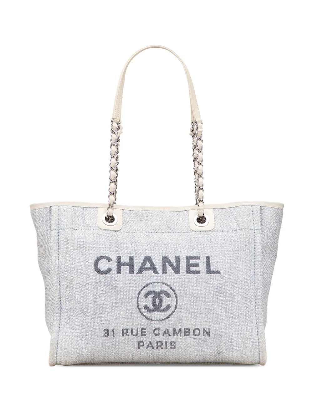 CHANEL Pre-Owned 2013-2014 スモール ドーヴィル デニムハンドバッグ - ホワイト CHANEL Pre-Owned 2013-2014 スモール ドーヴィル デニムハンドバッグ - ホワイト