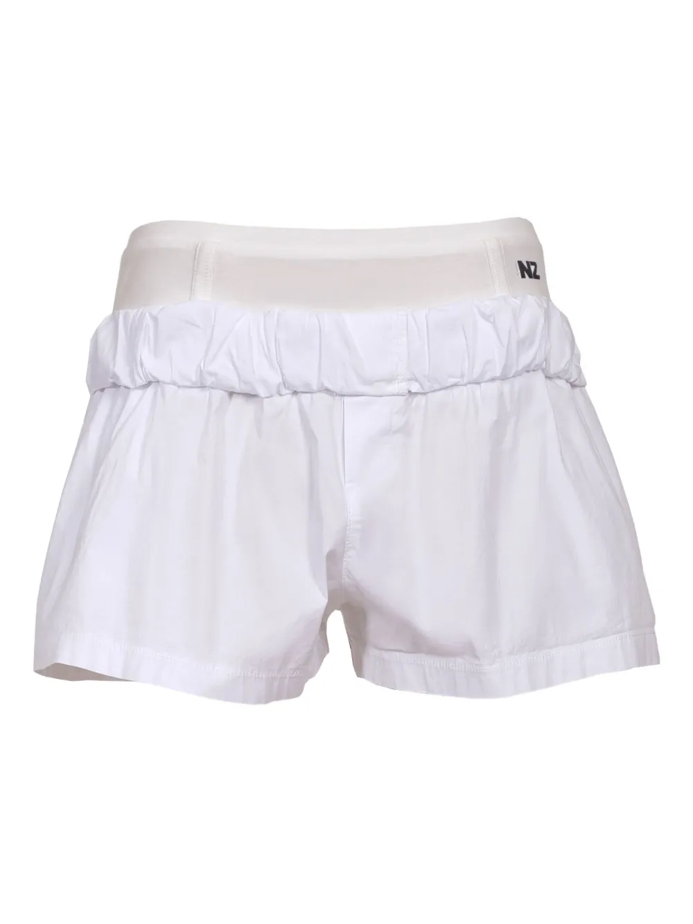 Natasha Zinko Elastic-waistband Cotton Shorts In White