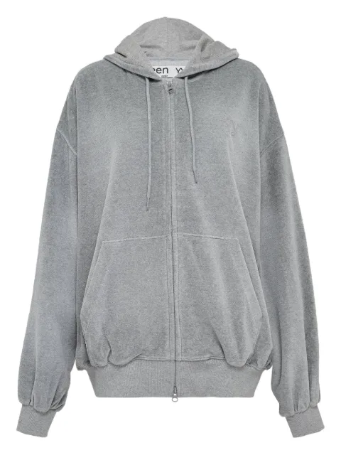 Open YY velour boxy zip hoodie